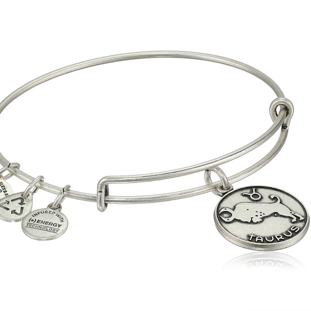 Alex And Ani Taurus Zodiac Charm Silver Finish Bangle Bracelet
